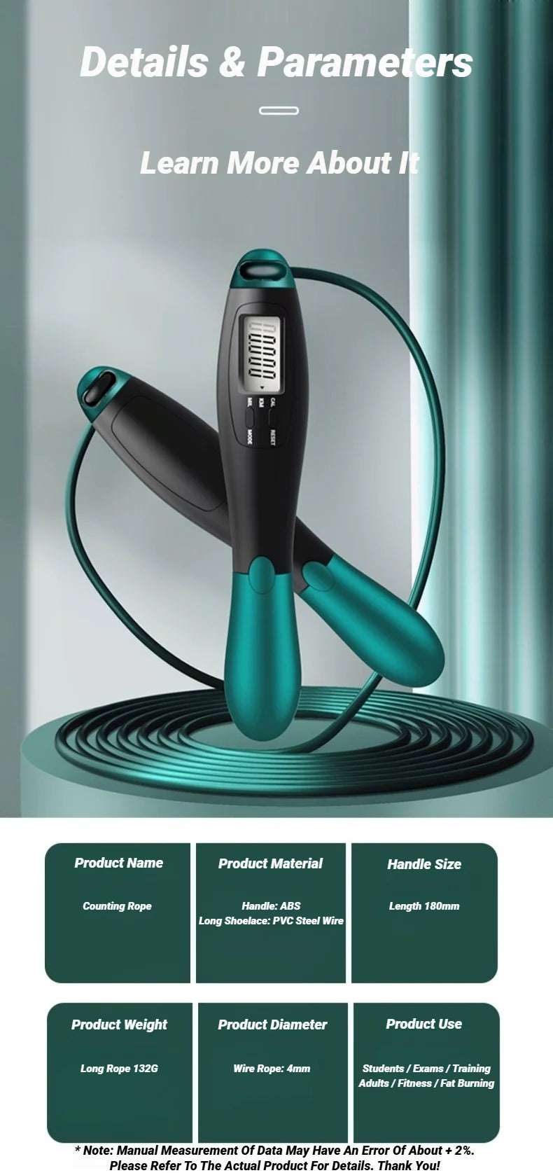 Digital Counting Jump Rope - Adjustable Speed Skipping Rope with Counter