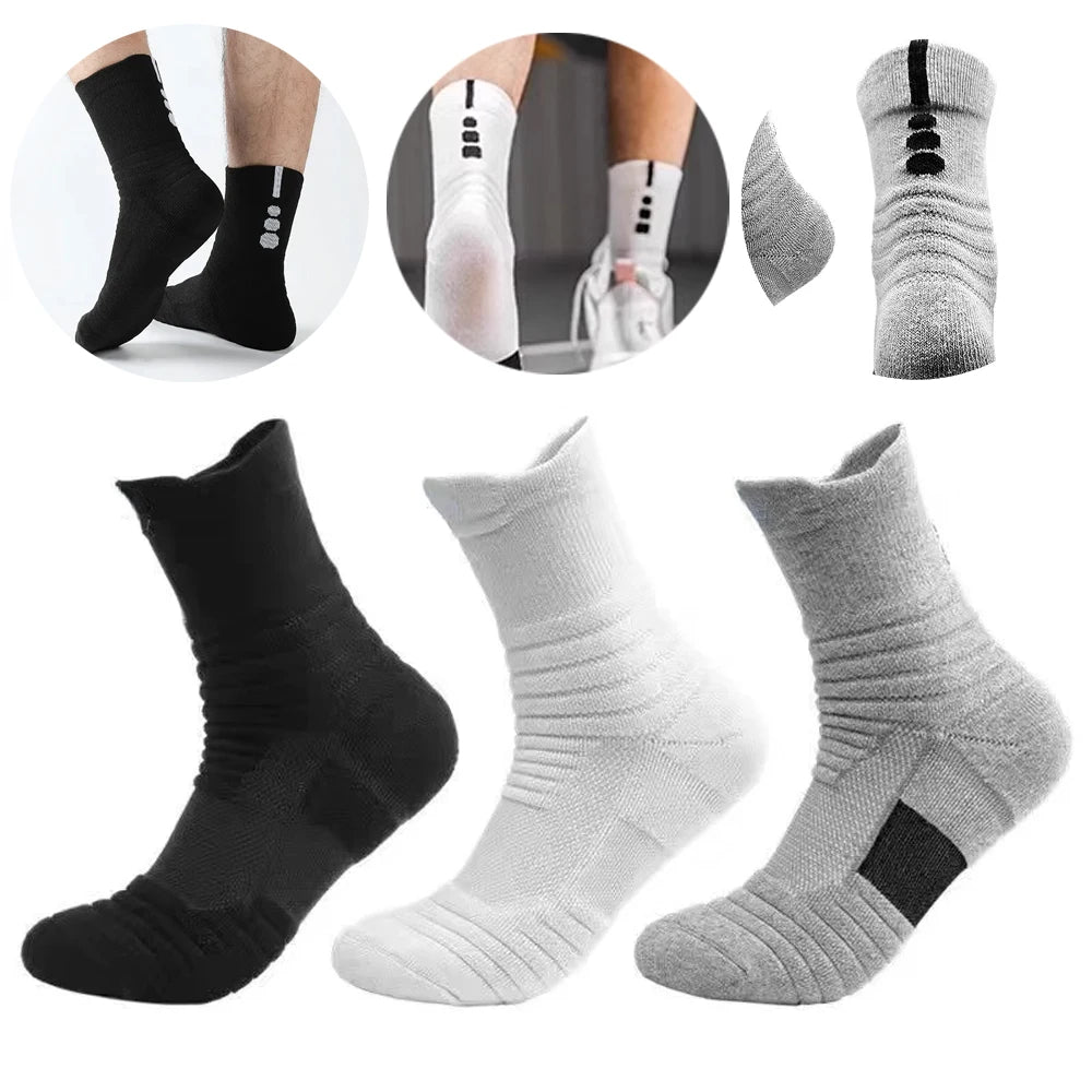 Anti-Slip Performance Soccer Socks - Cotton Athletic Crew & Ankle Socks
