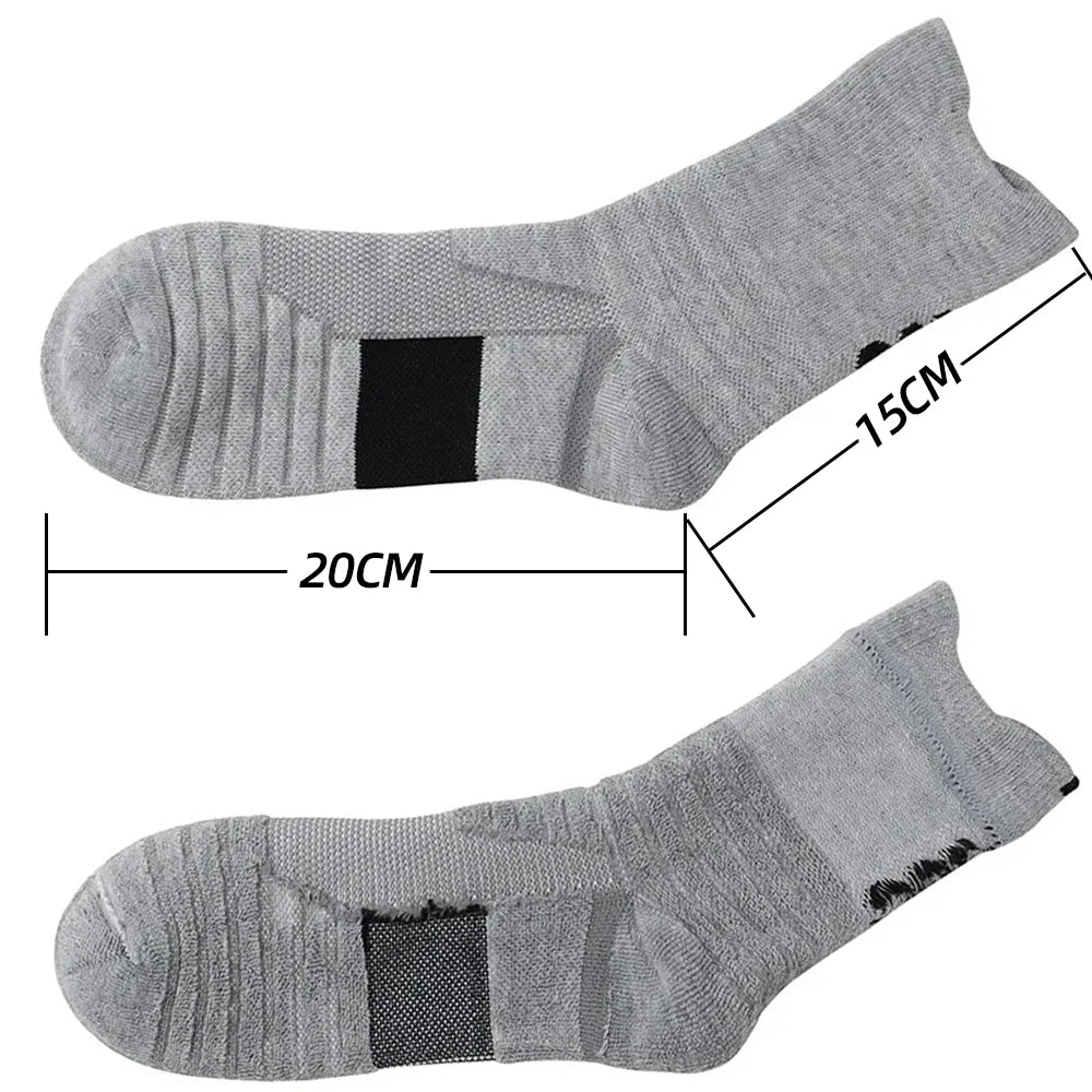 Anti-Slip Performance Soccer Socks - Cotton Athletic Crew & Ankle Socks