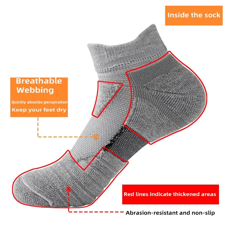 Anti-Slip Performance Soccer Socks - Cotton Athletic Crew & Ankle Socks
