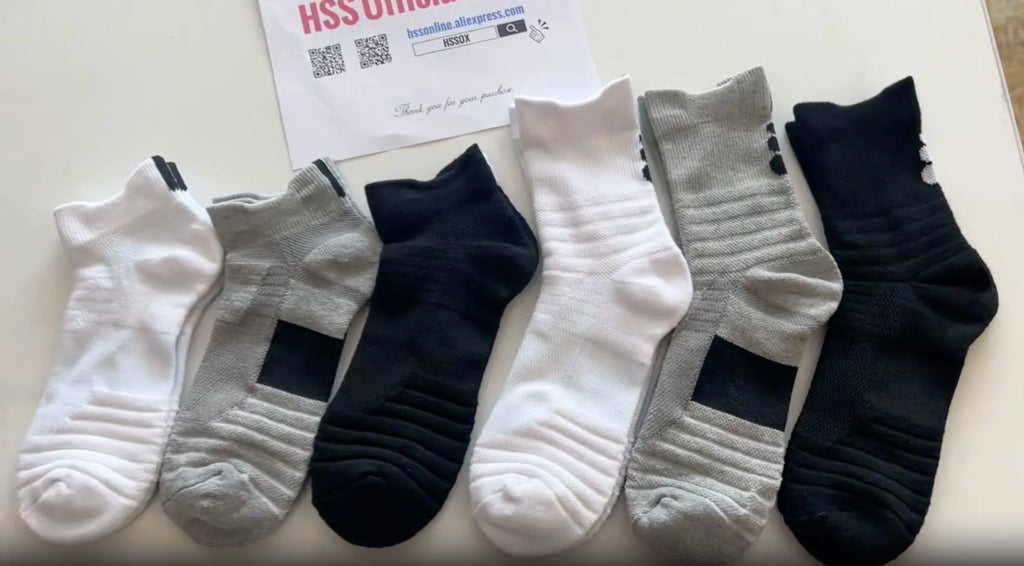 Anti-Slip Performance Soccer Socks - Cotton Athletic Crew & Ankle Socks