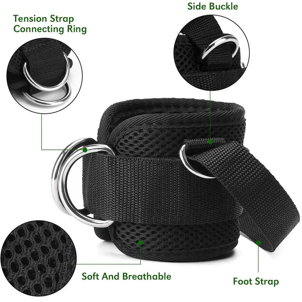 Premium Ankle Straps for Cable Machines - Reinforced Fitness Cuffs for Leg Workouts & Glute Training