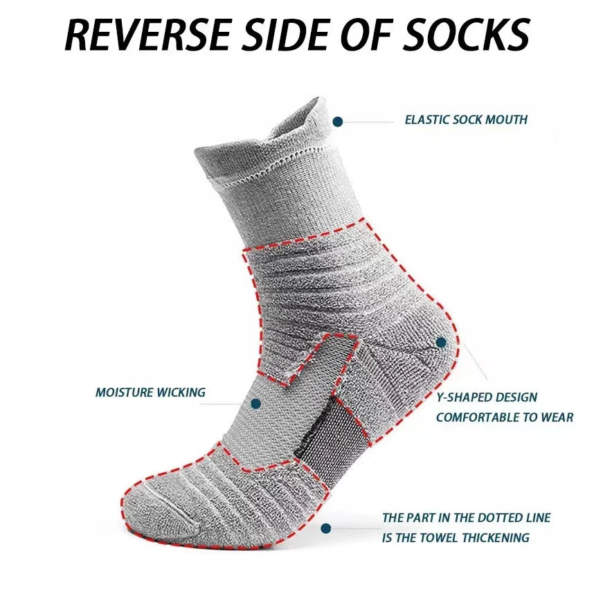 Anti-Slip Performance Soccer Socks - Cotton Athletic Crew & Ankle Socks