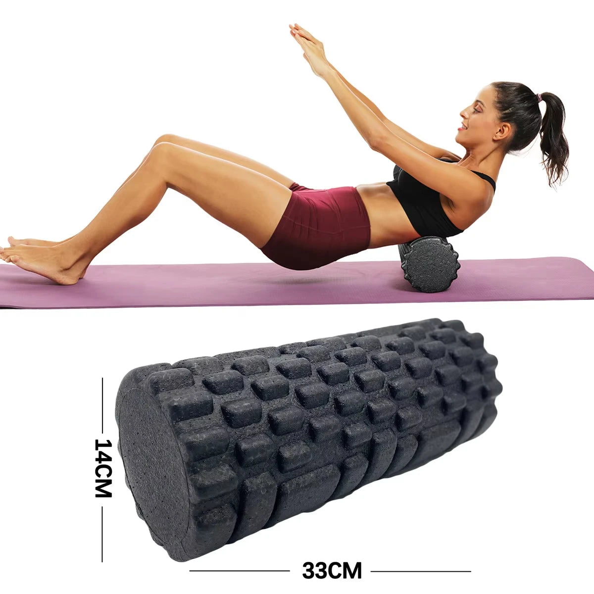 Premium Foam Roller 33cm - Muscle Massage Roller for Yoga, Pilates & Post-Workout Recovery (Only 4 In Stock!)