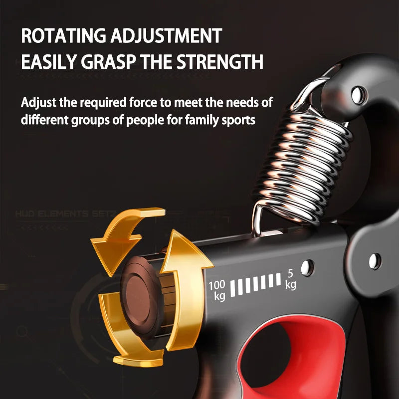 Adjustable Hand Grip Strengthener - 5-150kg Resistance Wrist & Forearm Trainer