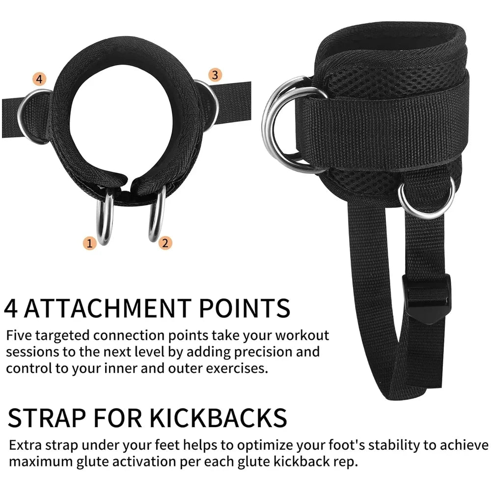Premium Ankle Straps for Cable Machines - Reinforced Fitness Cuffs for Leg Workouts & Glute Training
