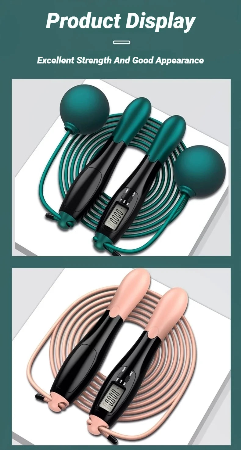 Digital Counting Jump Rope - Adjustable Speed Skipping Rope with Counter