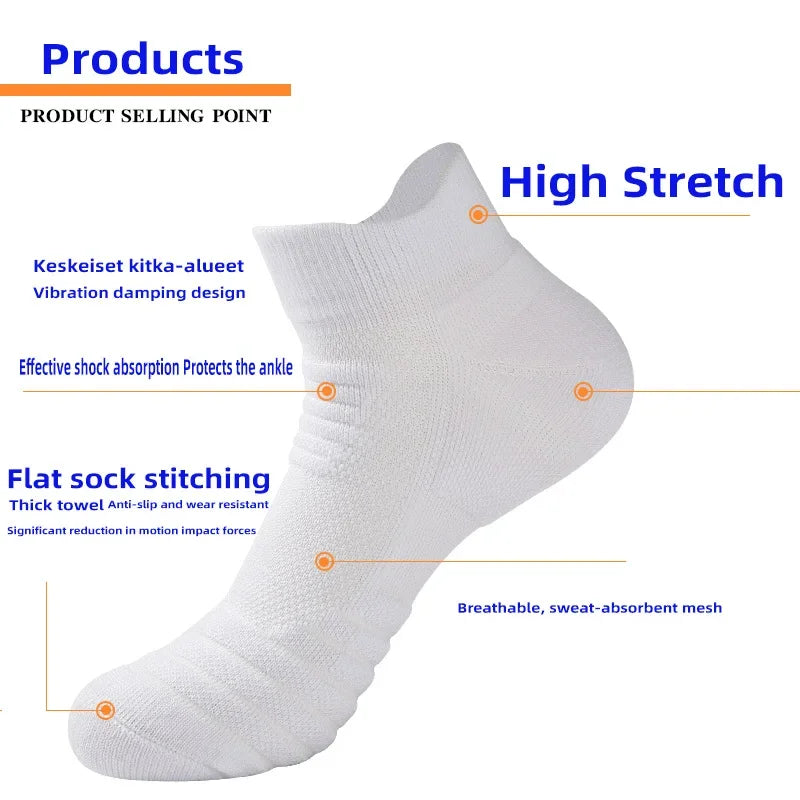Anti-Slip Performance Soccer Socks - Cotton Athletic Crew & Ankle Socks